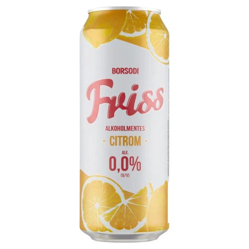 Borsodi Friss 0,5l citrom sör 0,0% DRS