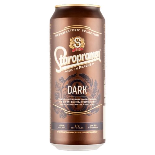 Staropramen barna sör 4,4% 0,5l DRS