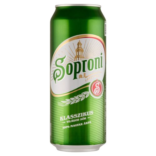Soproni 0,5l világos dobozos 4,5% DRS