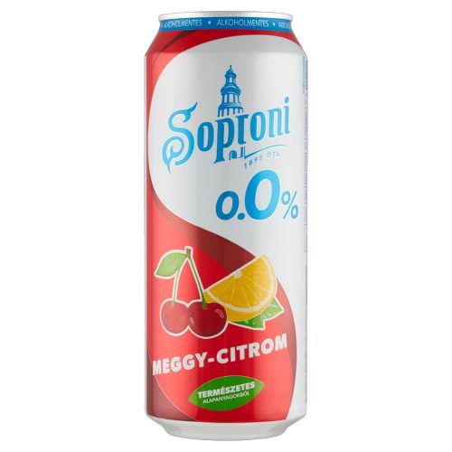 Soproni 0,5l radler meggy-citrom 0,0% DRS